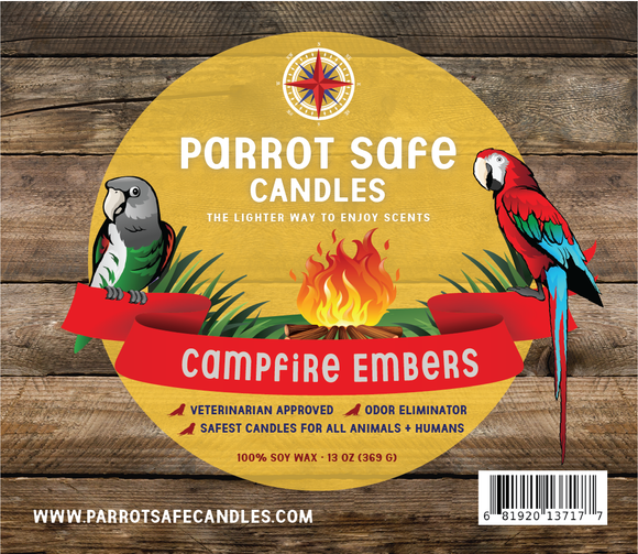 Campfire Embers Parrot Safe Candle
